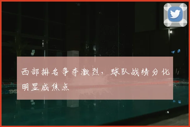 西部排名争夺激烈，球队战绩分化明显成焦点